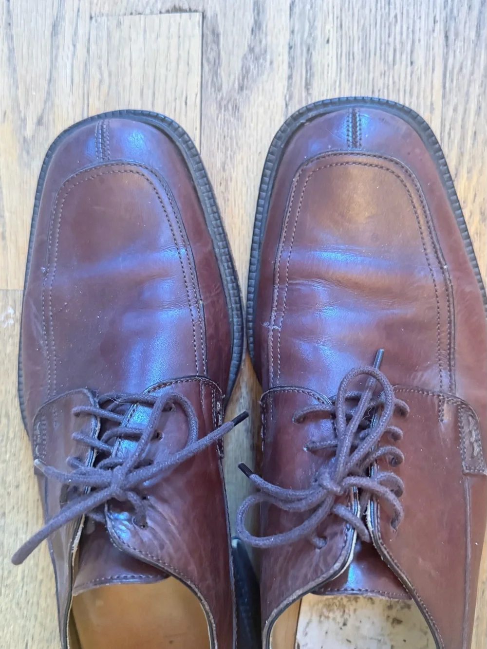 Coach Men’s Brown Leather Square Toe Oxford Dress Shoes Size 9.5